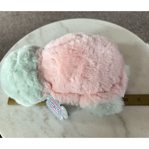 World's Softest Plush Turtle Huggee 11 inches Green Pink NWT Cuddly Lovey - Picture 11 of 12